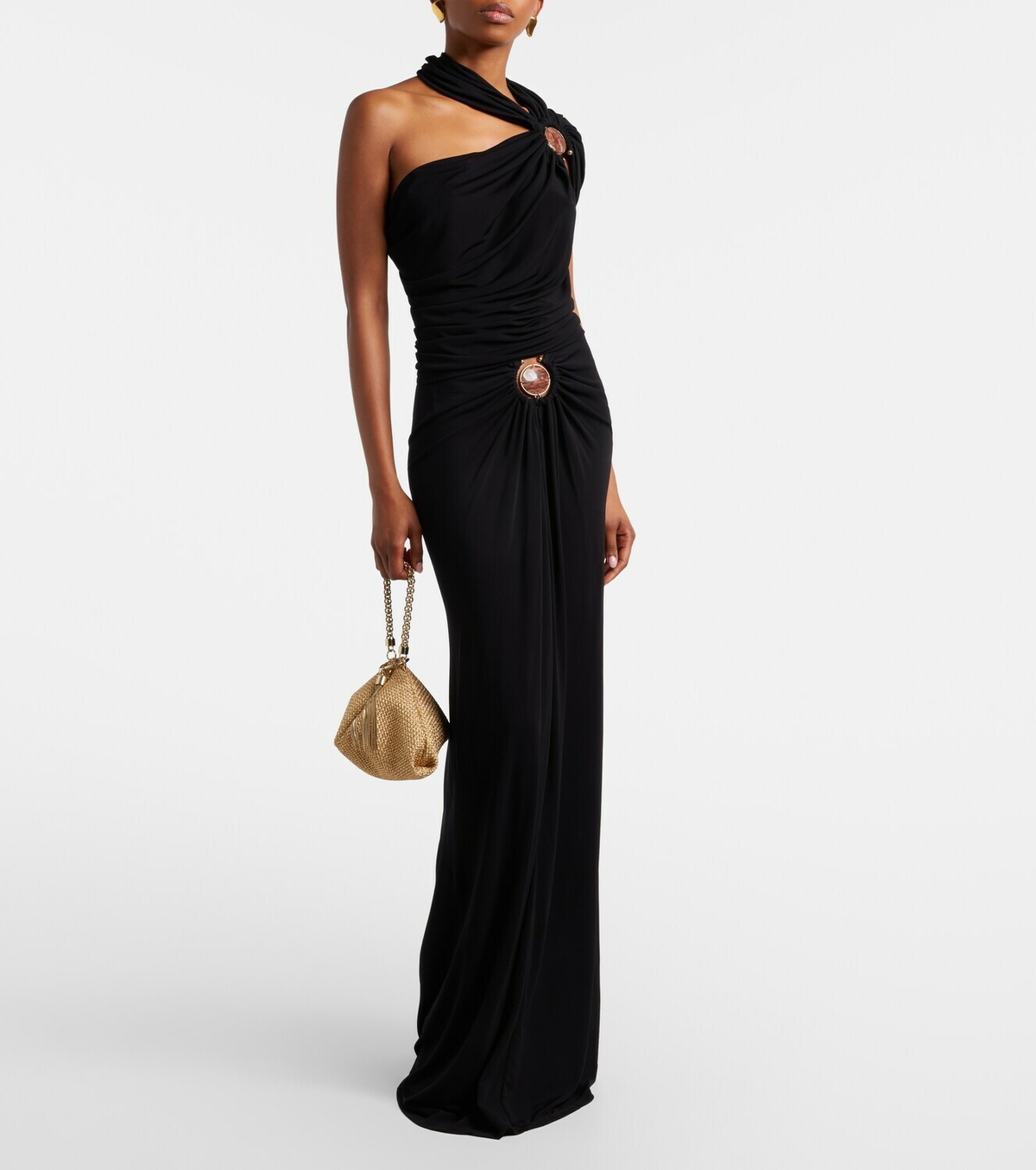 Christopher Esber Embellished draped jersey top