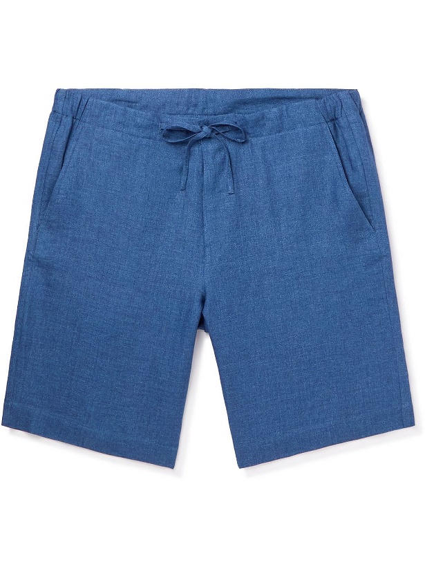Photo: Loro Piana - Straight-Leg Linen Drawstring Bermuda Shorts - Blue