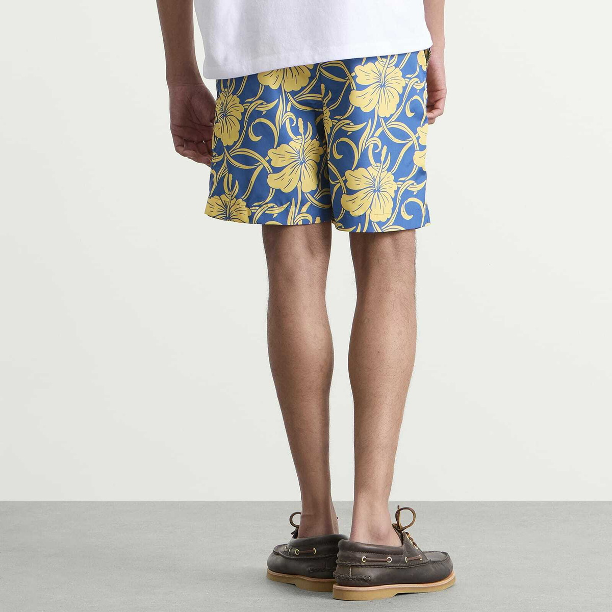 Drôle de Monsieur Men's Hibiscus Beach Shorts in Navy