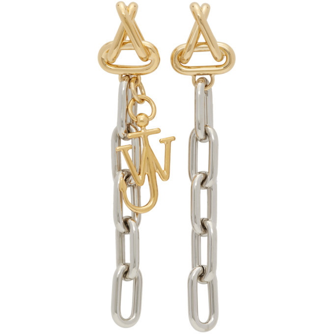 Photo: JW Anderson Gold and Silver Anchor Chain Earrings