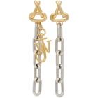 JW Anderson Gold and Silver Anchor Chain Earrings