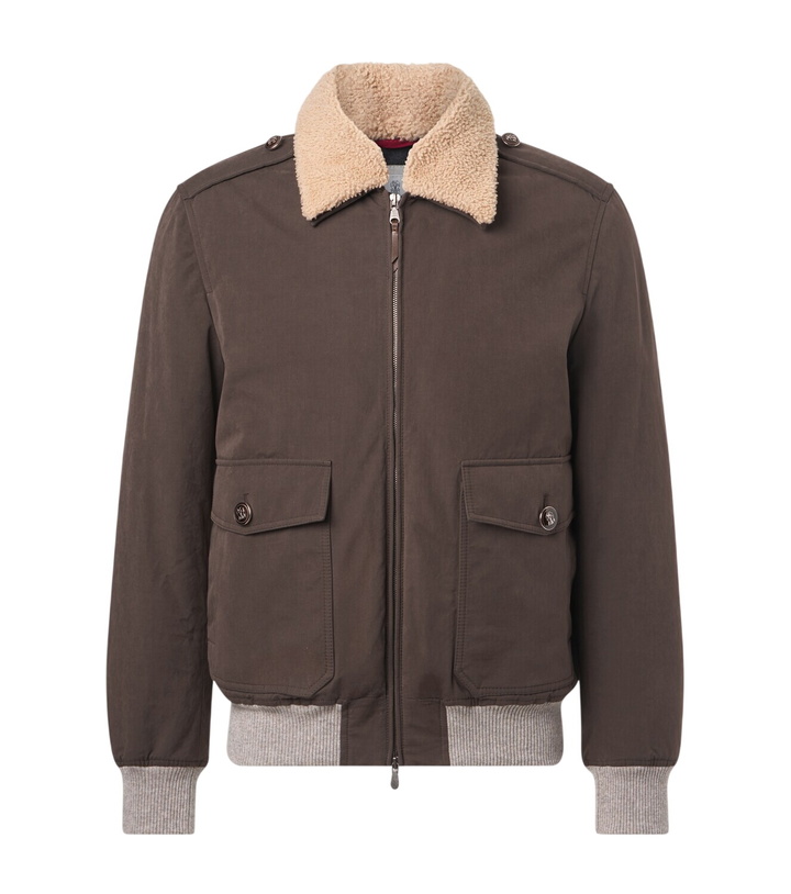 Photo: Brunello Cucinelli Shearling-trimmed blouson jacket