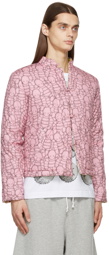Comme des Garçons Shirt Pink KAWS Edition Printed Pattern Jacket