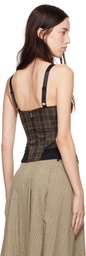 Miaou Brown Marguerite Corset Top