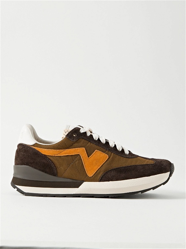 Photo: Visvim - FKT Runner Suede and Leather-Trimmed Nylon-Blend Sneakers - Brown