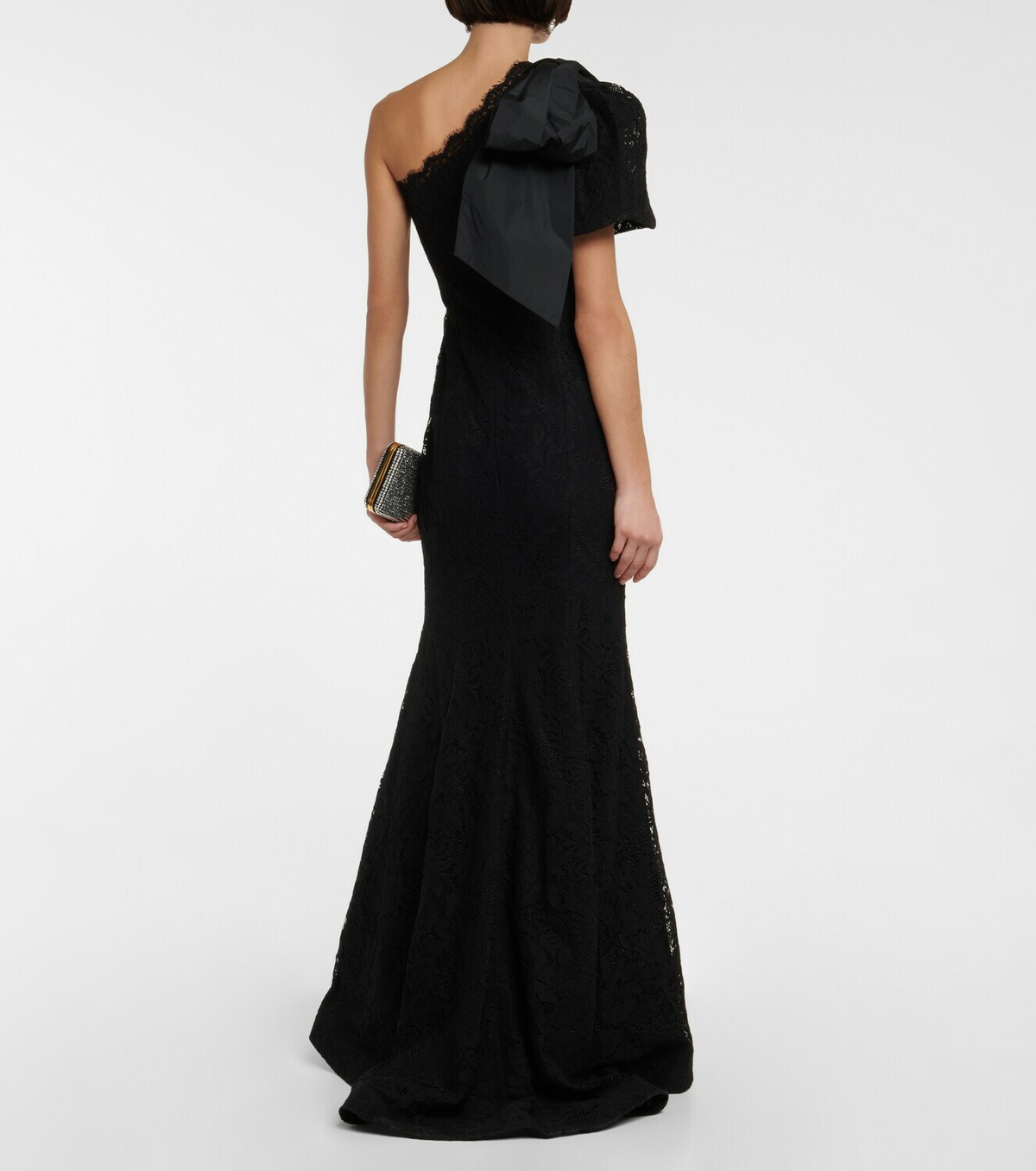 AVERY G Womens Navy One Shoulder Lace Gown Sleeveless Asymmetrical Neckline Full-Length Evening Mermaid Dress