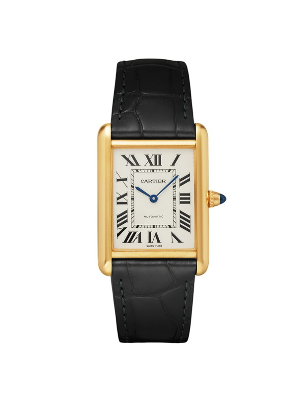 Photo: Cartier - Tank Louis Cartier Automatic 27.75mm Large 18-Karat Gold and Alligator Watch, Ref. No. CRWGTA0357