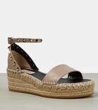 Valentino Garavani Rockstud leather espadrille wedges