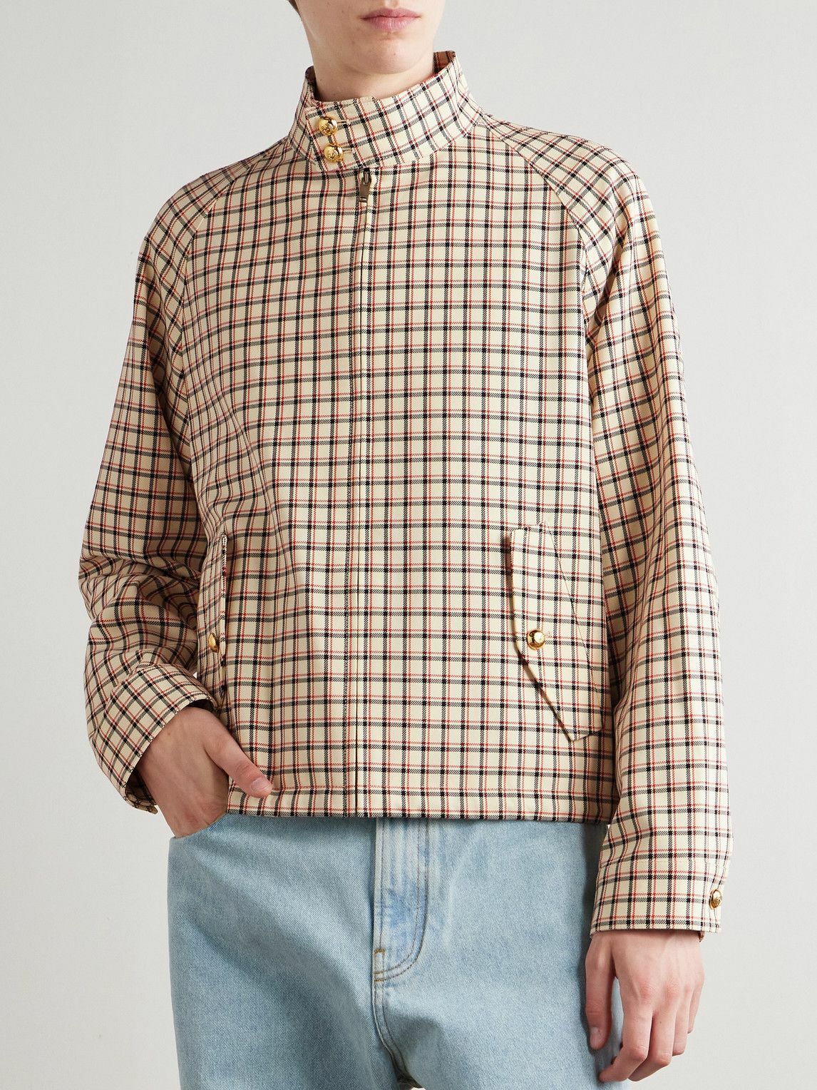 Valentino Garavani - Checked Cotton-Twill Jacket - Neutrals
