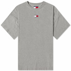 Tommy Jeans Men's Split Hem Flag T-Shirt in Mid Grey Heather