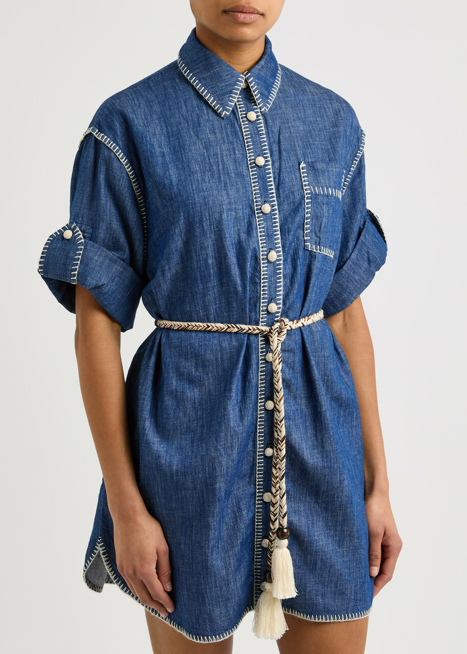 Zimmermann Denim Mini Shirt Dress Zimmermann