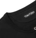 TOM FORD - Slim-Fit Cotton-Jersey Henley T-Shirt - Men - Black
