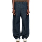 LEMAIRE Blue Twisted Belted Jeans