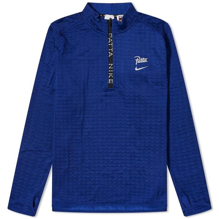 Photo: Nike x Patta Half Zip Long Sleeve in Deep Royal Blue