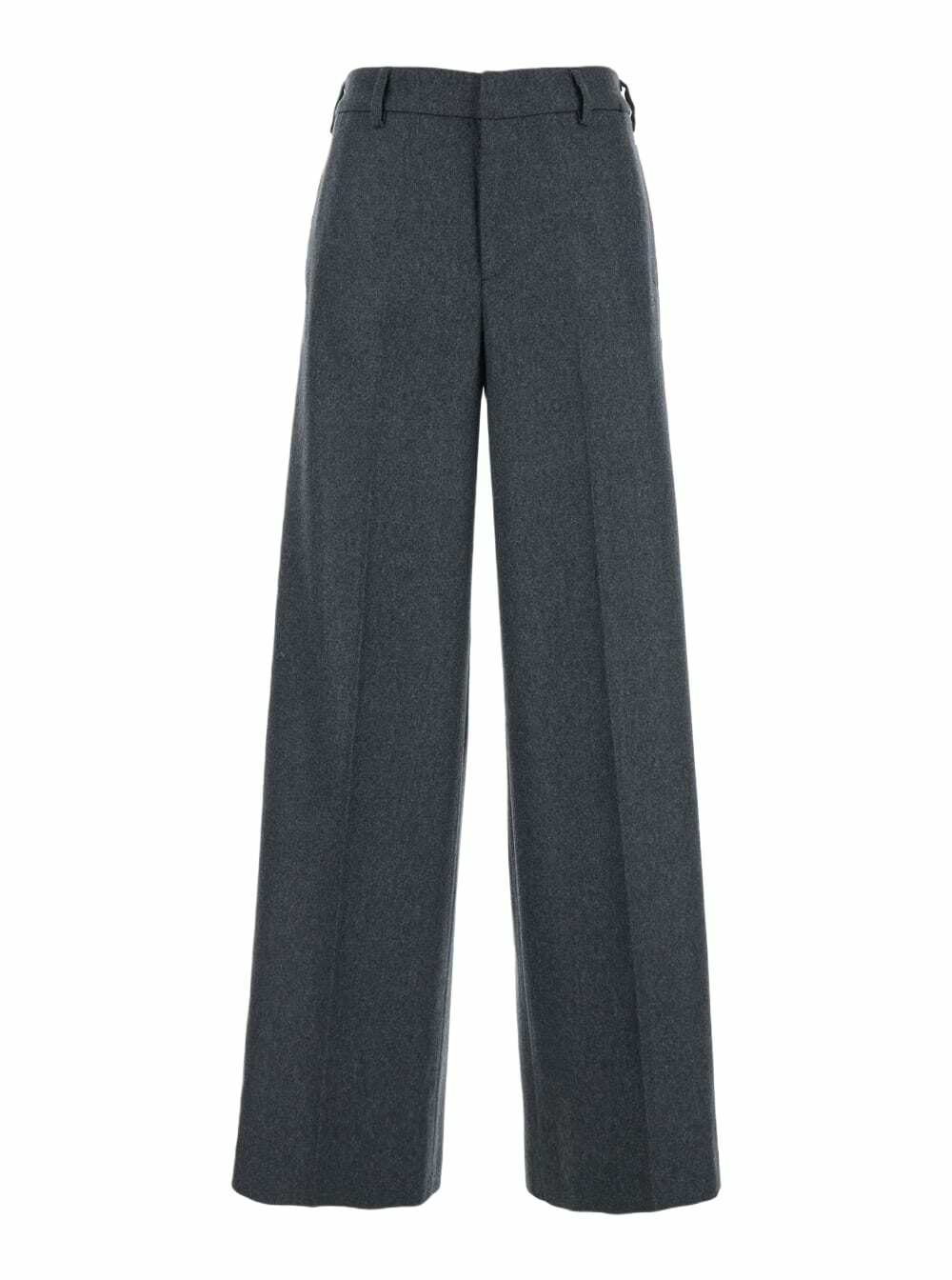 PT Torino lorenza Grey Pants With Front Pences In Wool And Cashmere Stretch Woman