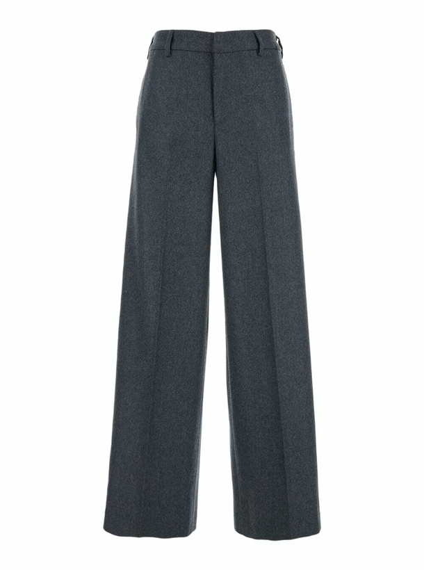Photo: PT Torino lorenza Grey Pants With Front Pences In Wool And Cashmere Stretch Woman