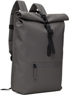 RAINS Gray Rolltop Rucksack Backpack