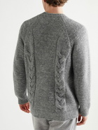 Miles Leon - Cable-Knit Cotton, Alpaca and Merino Wool-Blend Sweater - Gray