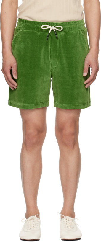 Photo: OAS Green Velour Shorts