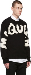 Alexander McQueen Black & WhiteGraffiti Knit Crewneck Sweater