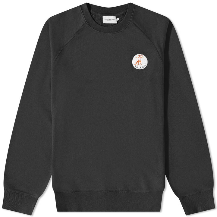 Photo: Maison Kitsuné x Olympia Le Tan Flower Fox Patch Crew Sweat in Black