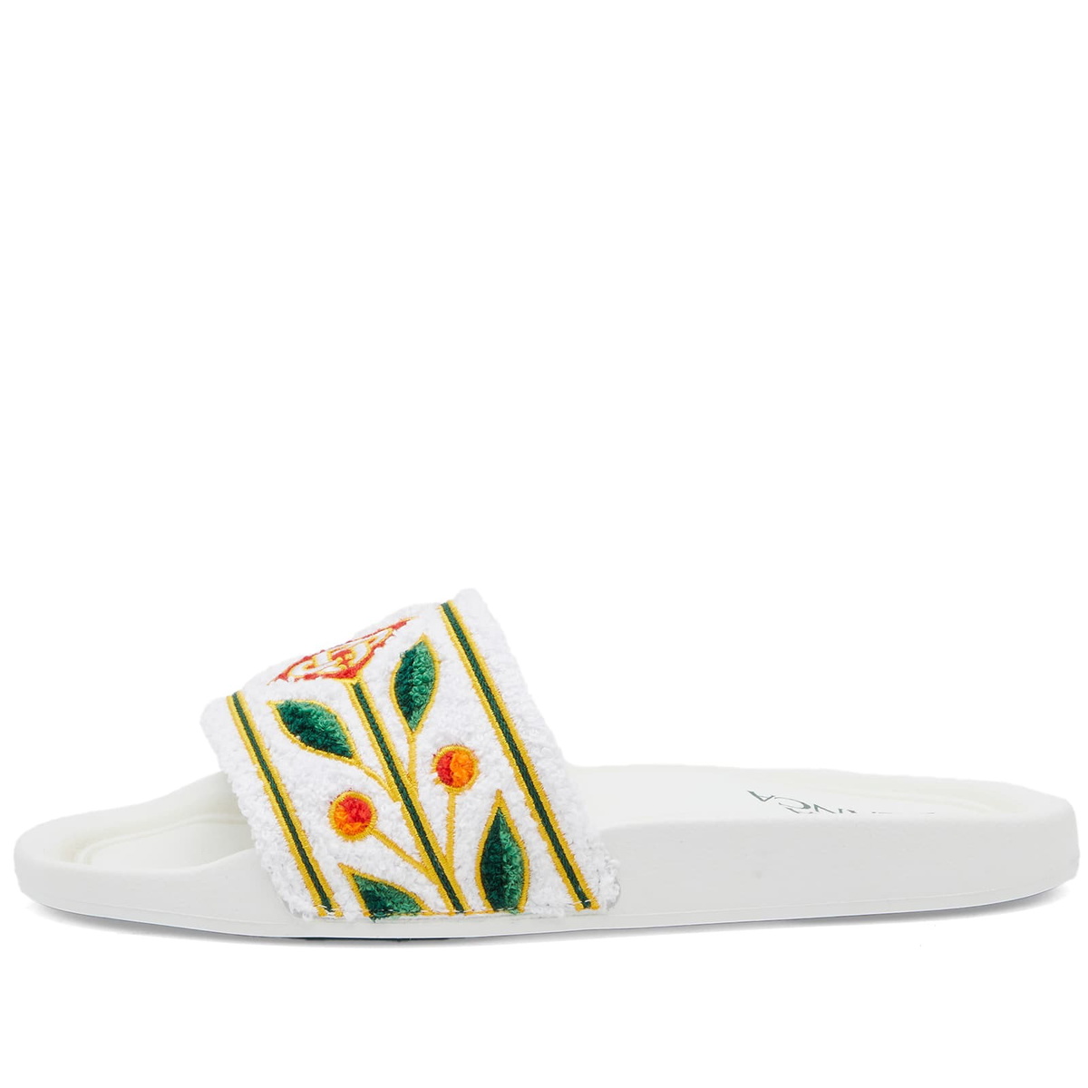 Casablanca Women's Embroidered Terry Slides in White
