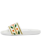 Casablanca Women's Embroidered Terry Slides in White