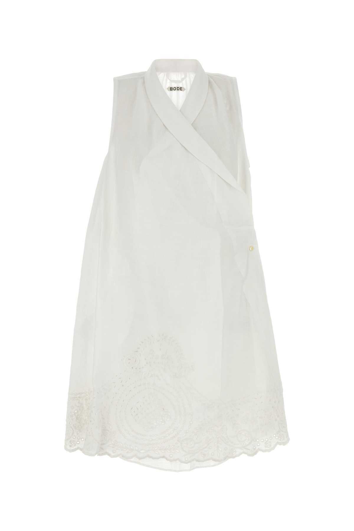 【送料&関税込】Bode White Linen Blevoir Dress Bode White Linen Blevoir Dress Bode