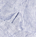 Ermenegildo Zegna - Striped Linen Half-Placket Shirt - Blue