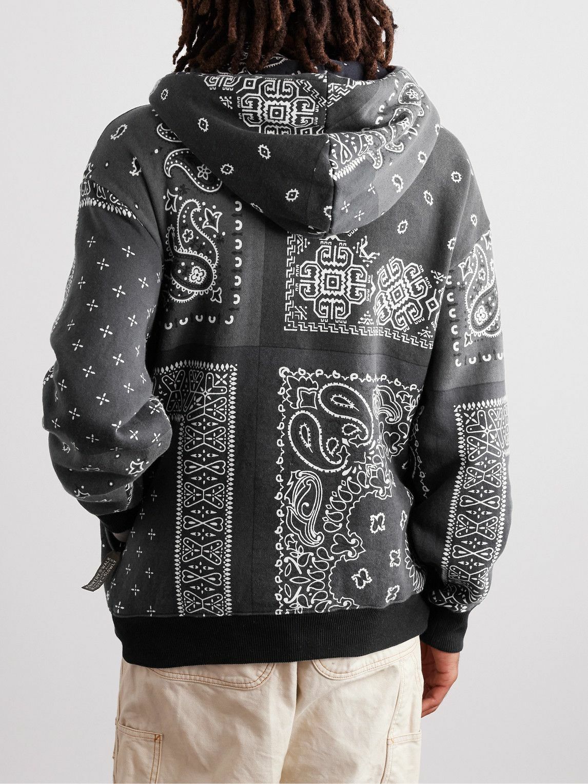 kapital バンダナフーディー KAPITAL - Tie-Detailed Quilted Bandana-Print Cotton-Jersey Hoodie