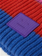Acne Studios - Logo-Appliquéd Striped Ribbed Wool Beanie