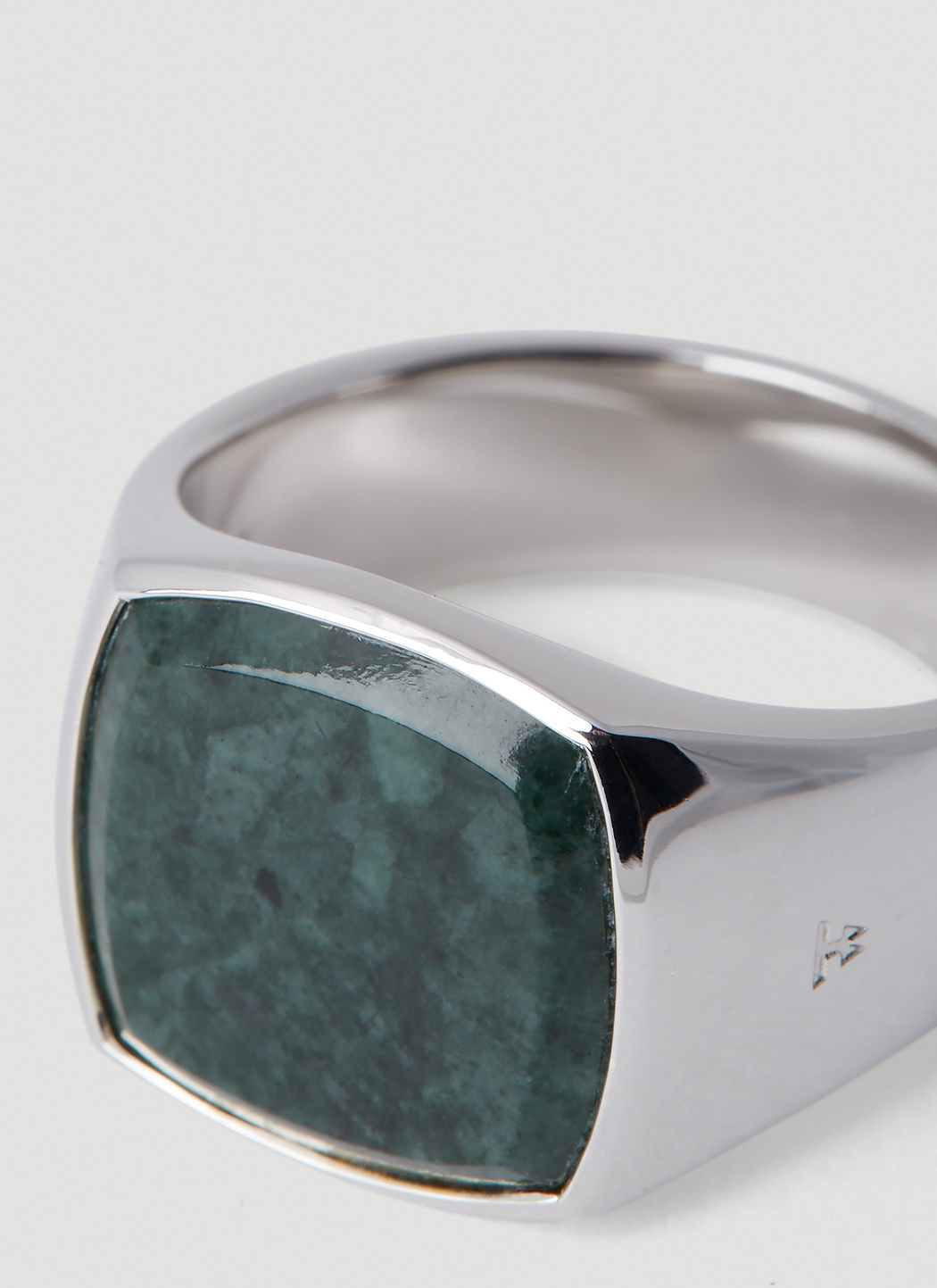 Tom Wood Cushion Green Marble Signet Ring