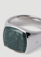 Tom Wood Cushion Green Marble Signet Ring