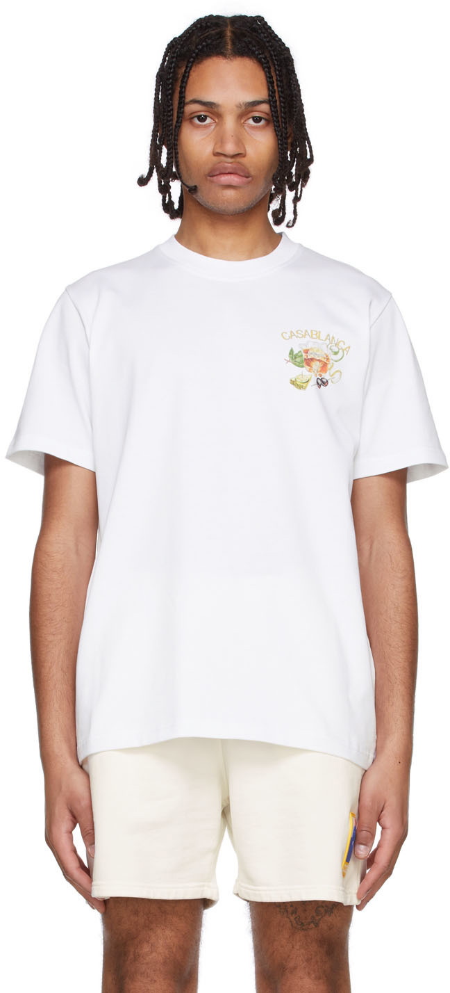 Casablanca White Organic Cotton T-Shirt Casablanca