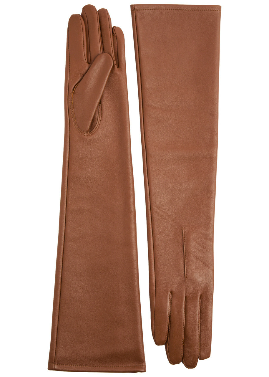 Dents Mia Leather Long Gloves Tan