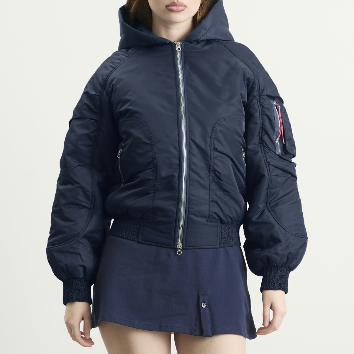 Peachy Den Women's The Penny Flight Jacket in Navy