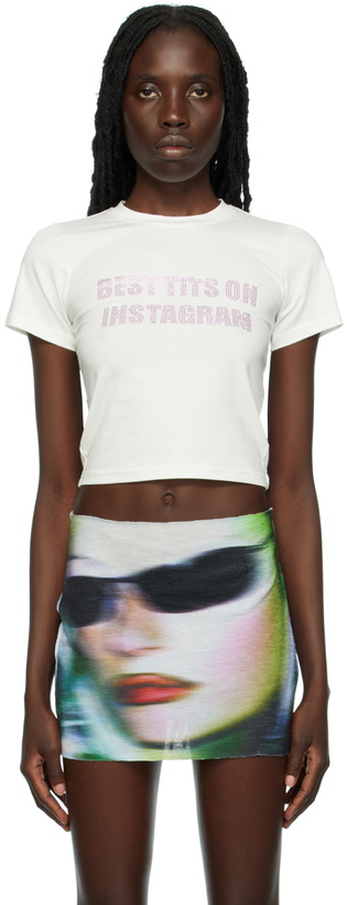 Photo: 1XBLUE SSENSE Exclusive White 'Best Tits' T-Shirt