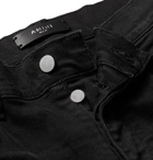 AMIRI - Skinny-Fit Panelled Distressed Stretch-Denim Jeans - Black
