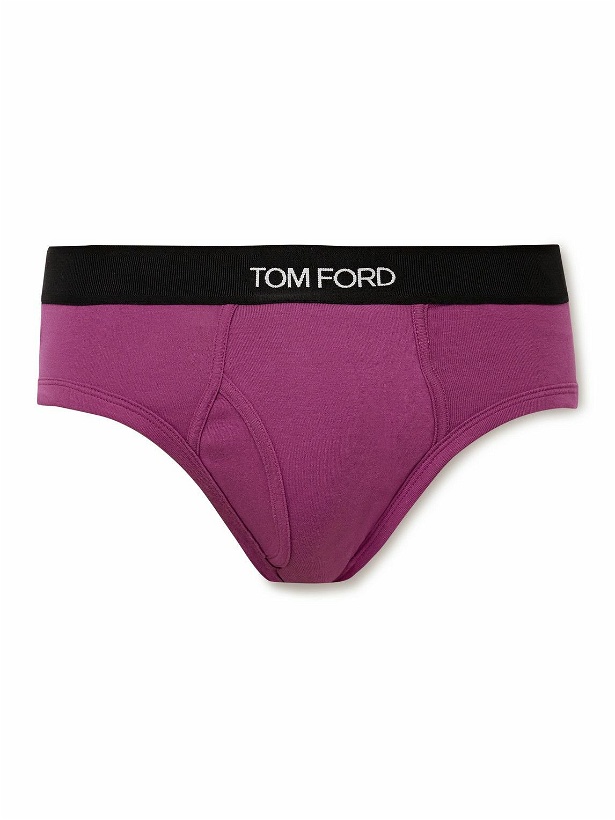 Photo: TOM FORD - Stretch-Cotton Briefs - Purple