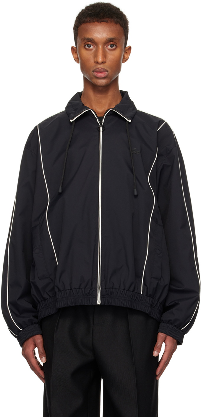 ポン吉Lacoste トラックジャケット Lacoste Black Oversize Track Jacket Lacoste