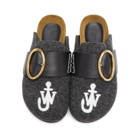 JW Anderson Grey Low Felt Buckle Slippers