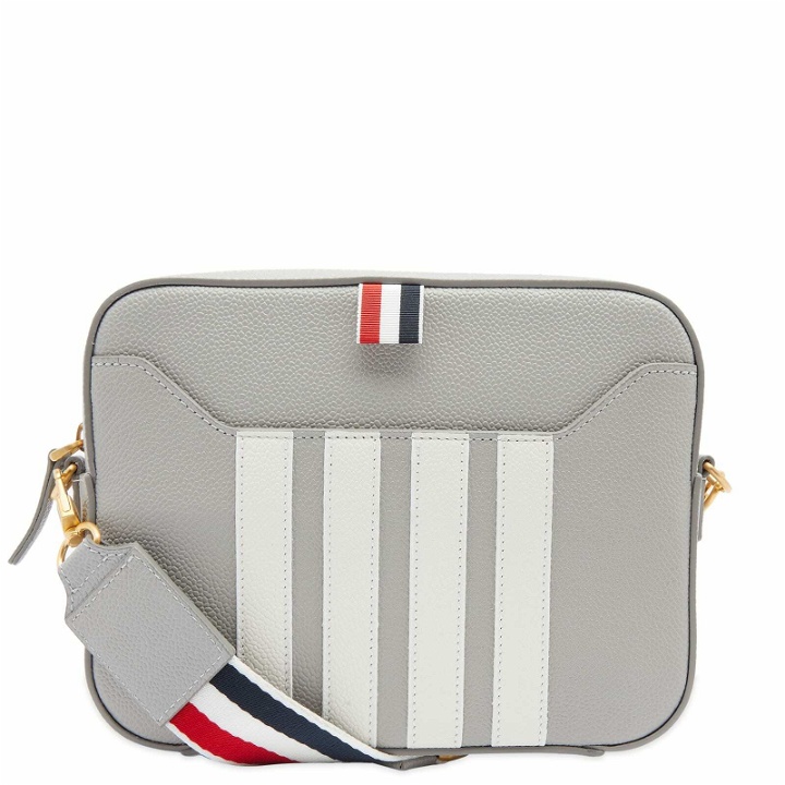 Photo: Thom Browne Men's Small Leather Camera Bag in Light Grey