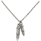 Emanuele Bicocchi Silver Double Bullet Necklace