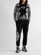 MSFTSrep - Tapered Printed Cotton-Jersey Sweatpants - Black