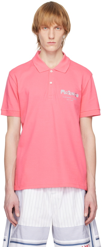 Photo: Alexander McQueen Pink Embroidered Polo