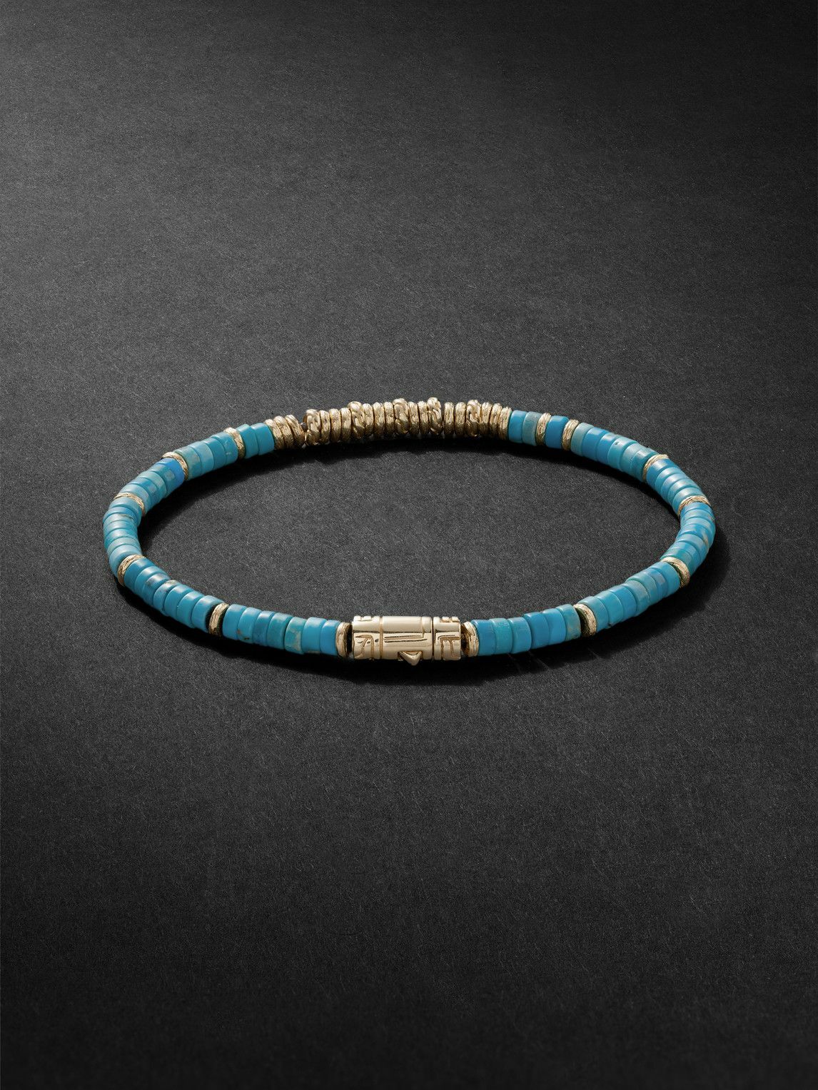 John Hardy - Gold Turquoise Heishi Beaded Bracelet - Blue