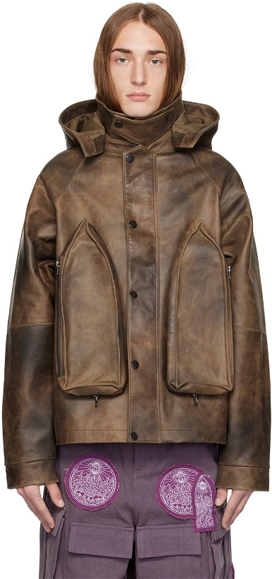 Photo: Who Decides War Brown Classic Leather Jacket