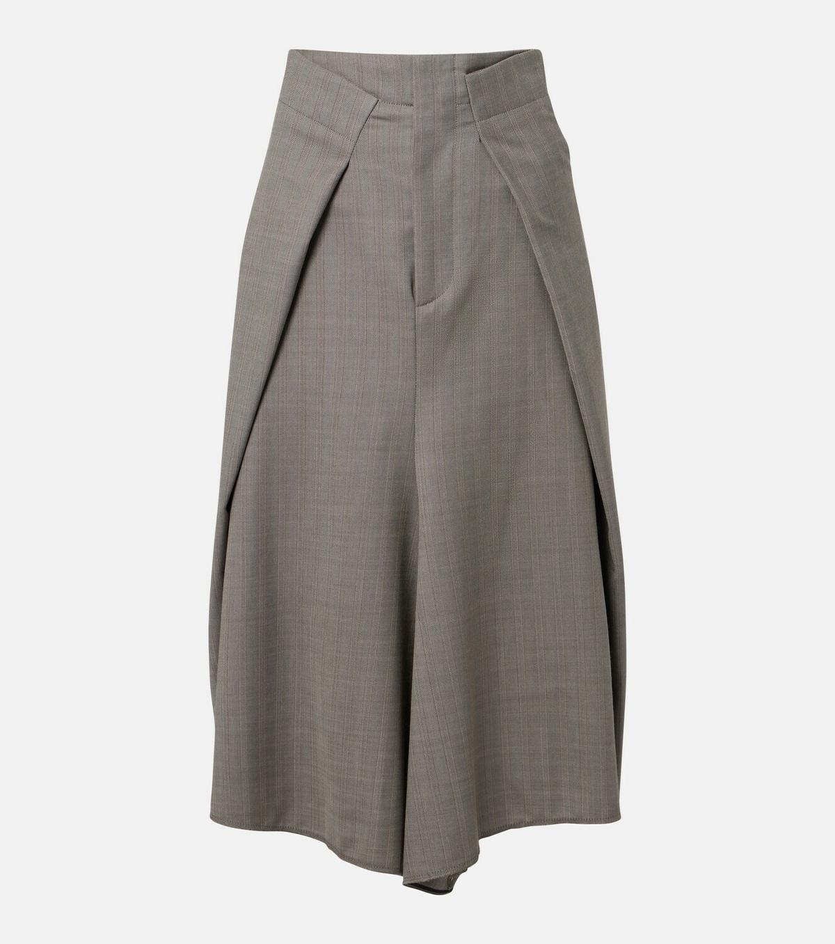 Victoria Beckham Asymmetric virgin wool midi skirt