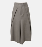 Victoria Beckham Asymmetric virgin wool midi skirt