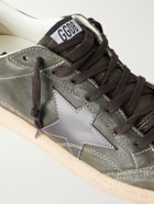 Golden Goose - Ball Star Distressed Leather Sneakers - Green